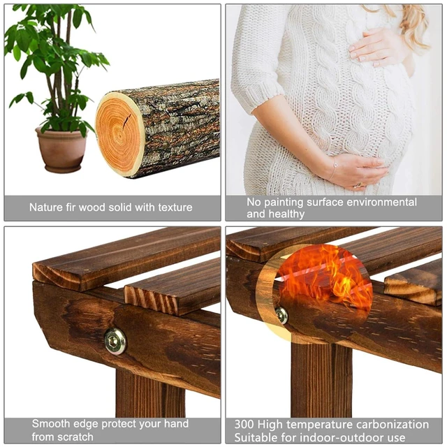 Alt view image 4 of 7 - Plant Stand Indoor Plant Stands Wood Outdoor Tiered Plant Shelf for Multiple Plants 4 Tiers 7 Potted Ladder Plant Holder Table Plant Pot Stand Boho Deco for Window Balcony Living Room Gardening Gifts