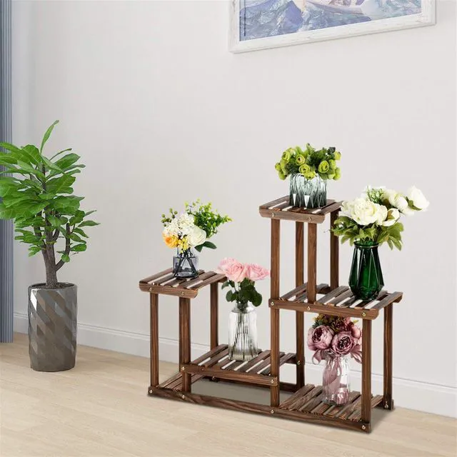 Alt view image 7 of 7 - Plant Stand Indoor Plant Stands Wood Outdoor Tiered Plant Shelf for Multiple Plants 4 Tiers 7 Potted Ladder Plant Holder Table Plant Pot Stand Boho Deco for Window Balcony Living Room Gardening Gifts