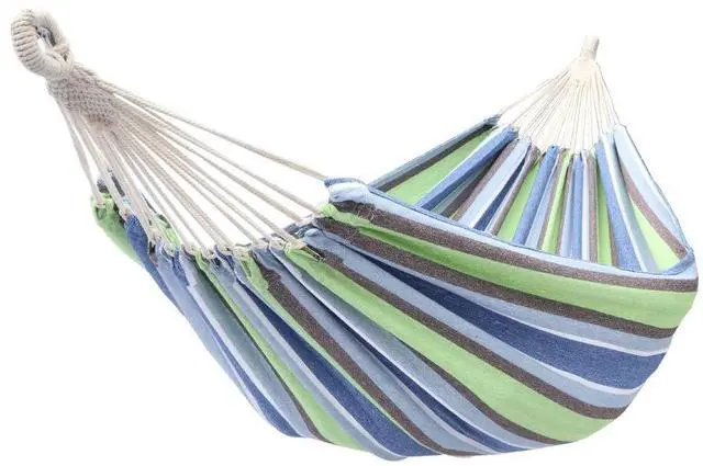 Main image of Garden Cotton Hammock Comfortable Fabric Hammock with Tree Straps for Hanging Durable Hammock Up to 330lbs Portable Hammock with Travel Bag, Perfect for Camping Outdoor/Indoor Patio Backyard