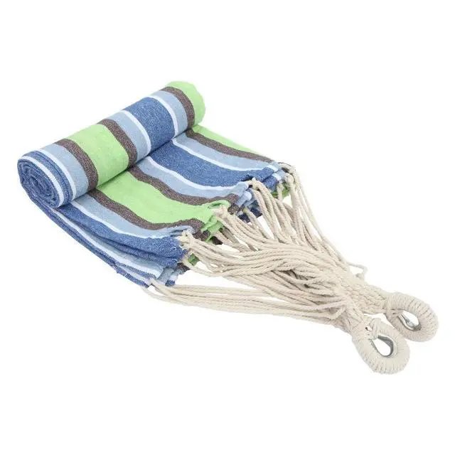 Alt view image 4 of 7 - Garden Cotton Hammock Comfortable Fabric Hammock with Tree Straps for Hanging Durable Hammock Up to 330lbs Portable Hammock with Travel Bag, Perfect for Camping Outdoor/Indoor Patio Backyard