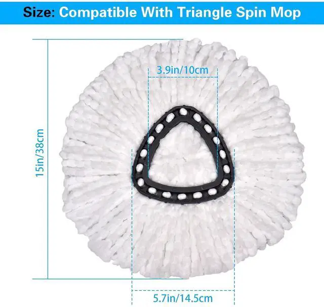 Alt view image 2 of 6 - Spin Mop Replacement Head, 4 Pack Mop Replace Heads Compatible with 360 Degree Spin Mops, Microfiber Spinning Mop Refill, Easy Cleaning and Wring Spin Mop Heads for All Hard Surfaced Floors