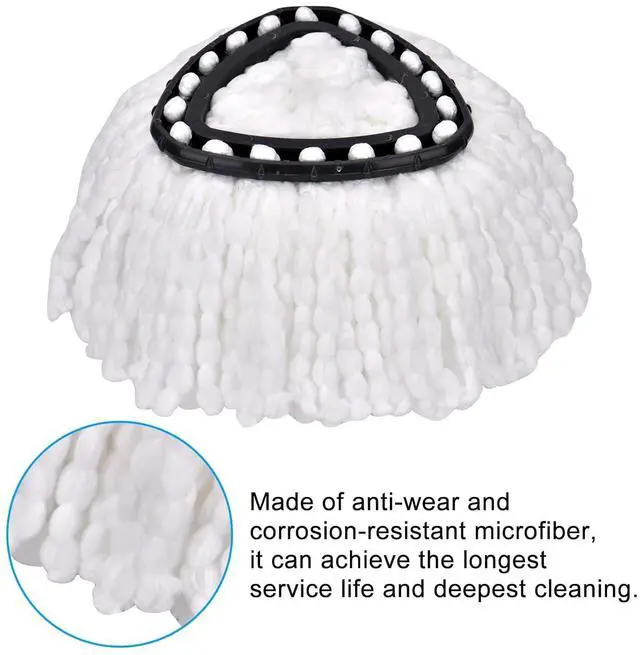 Alt view image 3 of 6 - Spin Mop Replacement Head, 4 Pack Mop Replace Heads Compatible with 360 Degree Spin Mops, Microfiber Spinning Mop Refill, Easy Cleaning and Wring Spin Mop Heads for All Hard Surfaced Floors