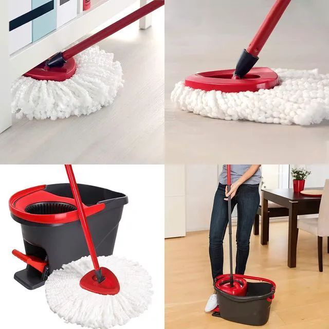 Alt view image 6 of 6 - Spin Mop Replacement Head, 4 Pack Mop Replace Heads Compatible with 360 Degree Spin Mops, Microfiber Spinning Mop Refill, Easy Cleaning and Wring Spin Mop Heads for All Hard Surfaced Floors