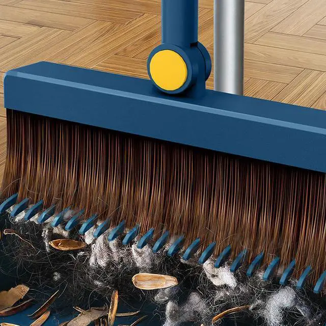 Alt view image 5 of 7 - Broom and Dustpan Set with 49" Long Handle for Home Kitchen Room Office Lobby Floor Use Upright Stand Up Stand Up Broom and Dustpan Combo