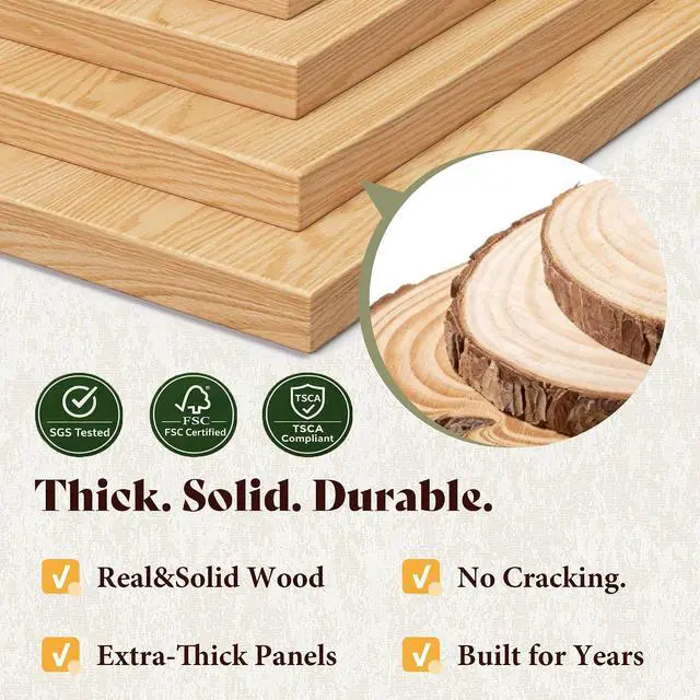 Alt view image 3 of 7 - Queen Size Bed Frame, Solid Wood Platform Bed with Vertical Slats Headboard, Wooden Bedframe Queen, Sturdy Wooden Slats Support, No Noise, Light Wood