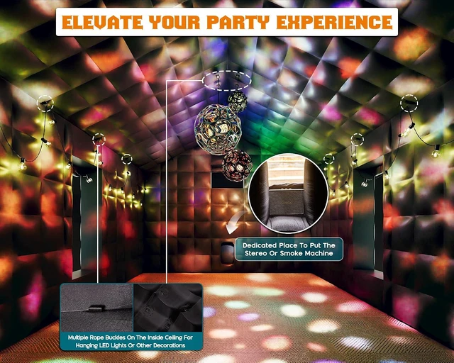 Alt view image 7 of 7 - 20x16.5x14 FT Large Inflatable Nightclub Tent for Adults, Black Portable Inflatable Night Club Gazebo with 2 Side Doors & Logo Area for Birthday, Wedding, Backyard Events