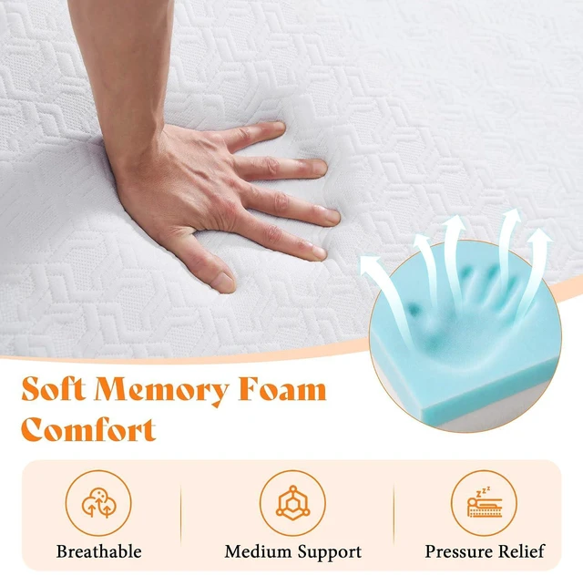 Alt view image 4 of 7 - Twin Folding Sofa Bed for Floor, 6" Tri-Fold Floor Mattress with Washable Cover, Portable Sofa Couch Guest Mat for Adults, Foldable Topper for Camping, White, 39"x75"
