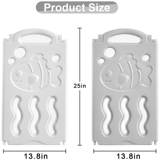 Alt view image 2 of 7 - Foldable Baby Playpen Foldable Thicken Kids Safety Play Fence Toddler Play Yard 2-Panel Extension (Grey+White)