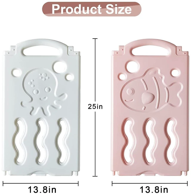 Alt view image 2 of 7 - Foldable Baby Playpen Foldable Thicken Kids Safety Play Fence Toddler Play Yard 2-Panel Extension (Pink)