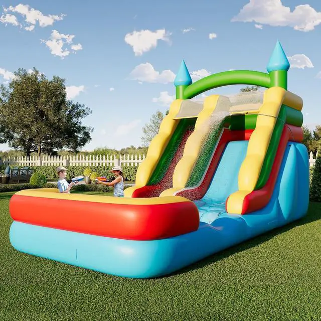 Main image of Commercial Bounce House, Inflatable Bouncer with Air Blower, Jumping Castle with Slide, Outdoor Indoor Bouncy Castle with 100% PVC Material for Kids 3-12 (252.8×152.4×92.5IN)
