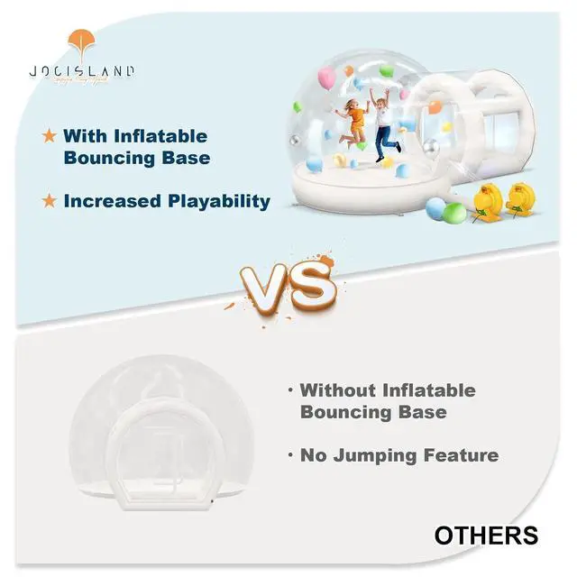Alt view image 3 of 7 - 13FT Inflatable Bubble House with Dual Air Blowers, Dome Bubble Pavilion for Birthday Parties, Weddings & Gender Reveal Celebrations, Includes 750W & 550W Blowers