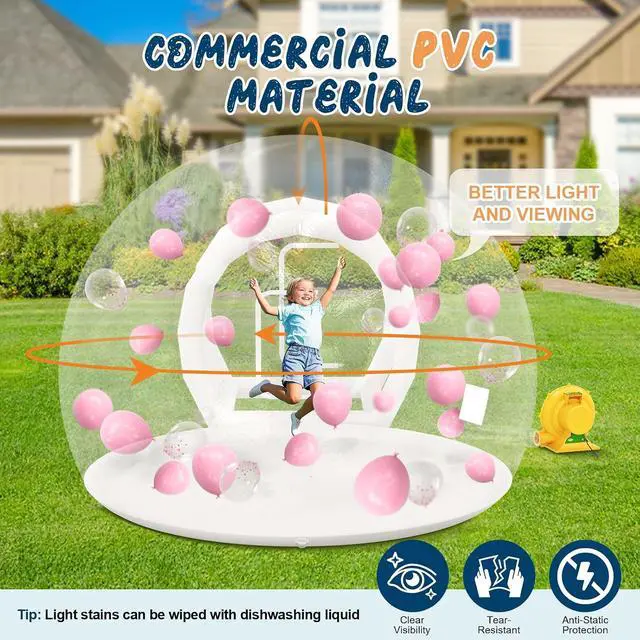 Alt view image 3 of 7 - 13FT Inflatable Bubble House, Bubble House Dome Inflatable with 750W Air Blower and Air Pump for Birthday Parties, Wedding and Gender Reveal