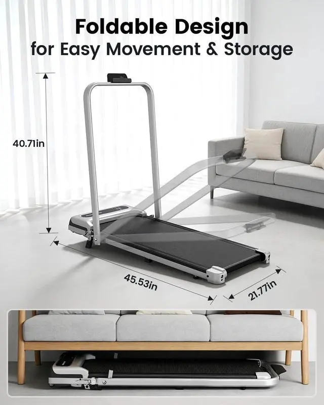 Alt view image 7 of 7 - Walking Pad, Walking Pad Treadmill for Home Office, Portable Under Desk Treadmill with Remote Control and LED Display, Walking Jogging Running Machine