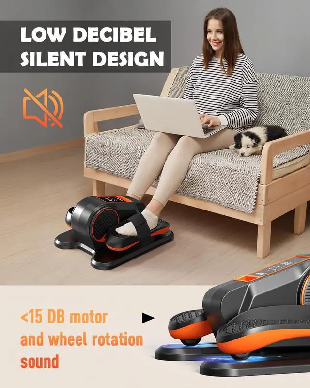 Alt view image 4 of 7 - Under Desk Machine, Electric Elliptical Leg Exerciser for Senior, 13 Adjustable Speeds Quiet and Portable Seated Pedal Exerciser for Training with Remote Control