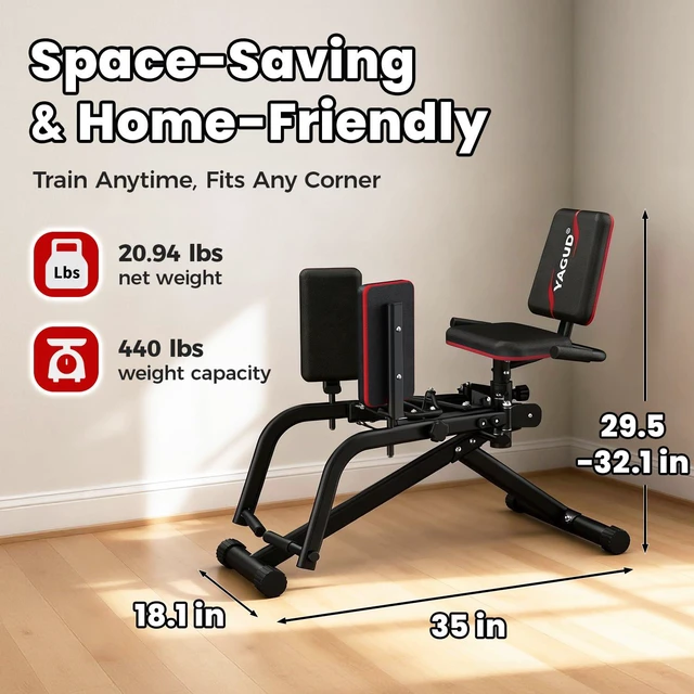 Alt view image 7 of 7 - Hip Abductor Machine for Home Gym, 9 Levels Glute Workout Equipment, Booty Builder with 2 Resistance Bands, 2 in 1 Glute & Thigh Abductor Machine for Women & Men