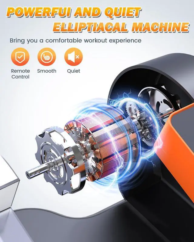 Alt view image 2 of 7 - Under Desk Elliptical Machine, Electric Leg Exerciser as Seen on TV for Senior, Quiet Portable Seated Pedal Exerciser Machine with Remote Control, 12 Adjustable Speeds for Home Office