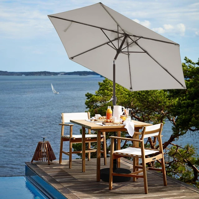 Alt view image 4 of 7 - JEAREY 7.5 FT Patio Umbrella, Market Umbrella with Tilt & Crank,Light Grey