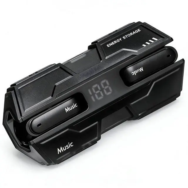Main image of Mecha Bluetooth Headphones, High Definition Sound Quality, Long Battery Life, LED Power Display, Cool Warship TWS True Wireless Earbuds