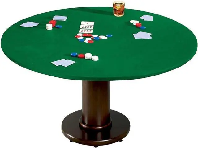 Main image of SUNSURE Round Felt Game Table Cover 36"-48" Green Elastic Edge Tablecloth for Poker, Puzzles, Mahjong, Card, Board Games and Dice Games
