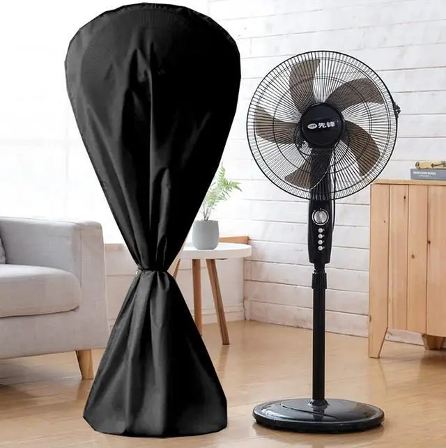 Alt view image 2 of 7 - SUNSURE Floor Fans Cover 57x29in Electric Fan Dust Cover Waterproof Dustproof Cover Fans Protection for Floor Pedestal Stand Fans (Black)