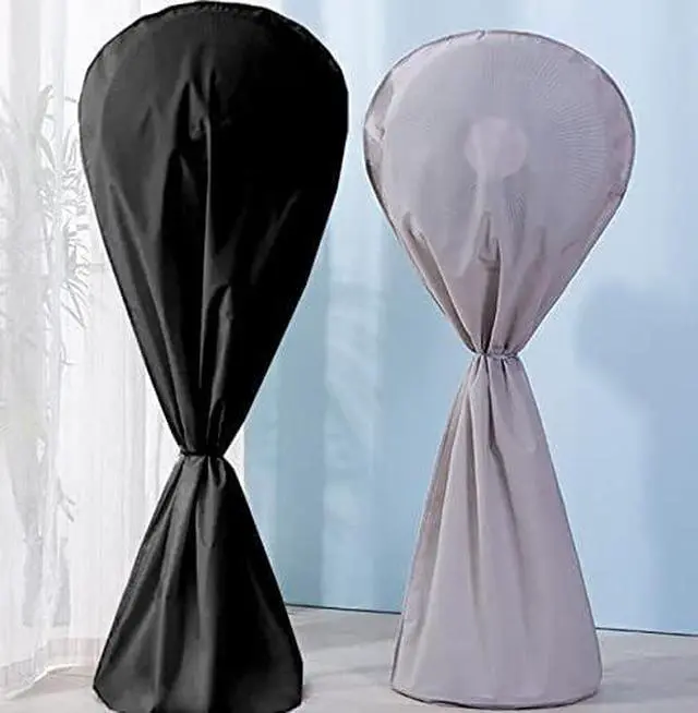 Alt view image 6 of 7 - SUNSURE Floor Fans Cover 57x29in Electric Fan Dust Cover Waterproof Dustproof Cover Fans Protection for Floor Pedestal Stand Fans (Black)