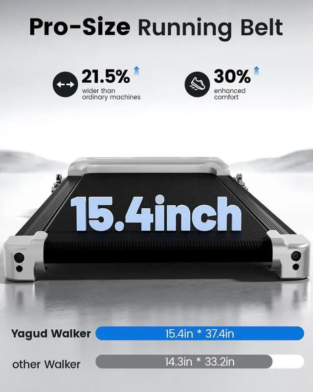 Alt view image 3 of 7 - Yagud Walking Pad, Walking Pad Treadmill for Home Office, Portable Under Desk Treadmill with Remote Control and LED Display, Walking Jogging Running Machine