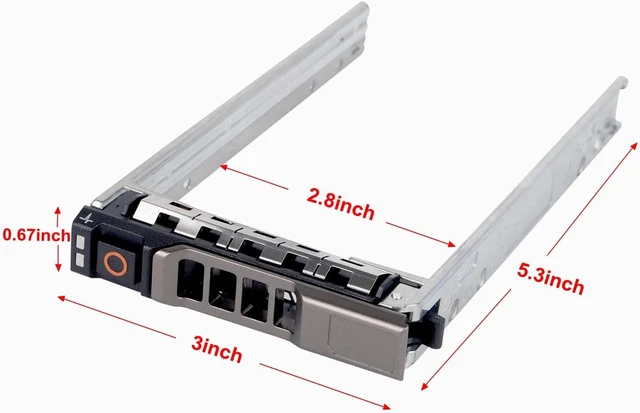 Alt view image 4 of 4 - 2-Pack Hard Drive Tray Caddy 2.5 SSD Bracket G176J Hard Drive Bracket Compatible with Dell PowerEdge R410 R610 R710 R620 R720 T320 T420 R630 R730 T440 T640