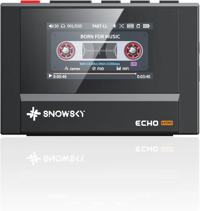 Alt view image 2 of 4 - SnowSky/FiiO Echo MINI HiFi Bluetooth MP3 Player, 15Hours Playback, Independent Volume Control with 3.5mm/4.4mm Headphones Outputs (Black)