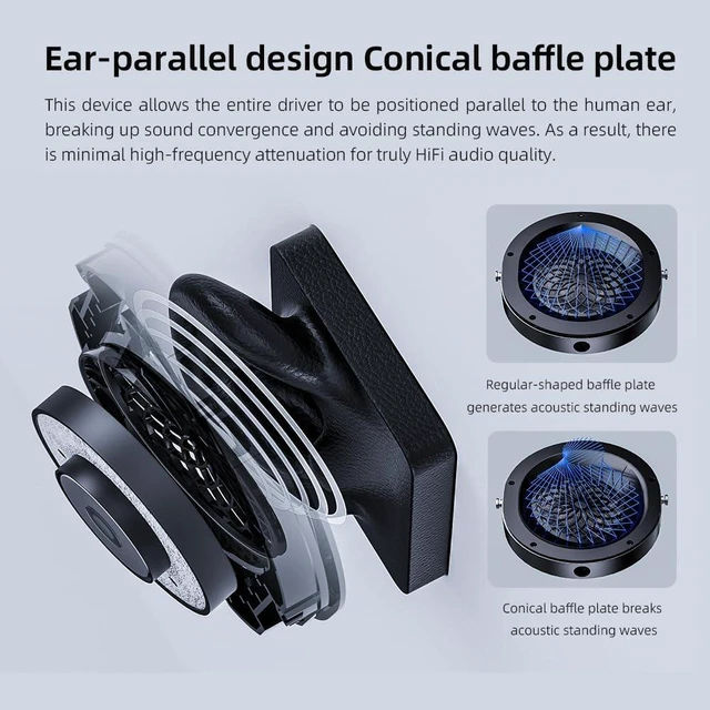 Alt view image 3 of 7 - FiiO FT1 32 Large Dynamic Driver Headphones with Solid Wood Cups Beech