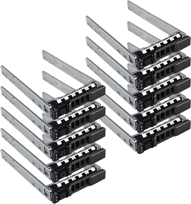 Main image of 10-Pack Hard Drive Tray Caddy 2.5 SSD Caddy G176J 0G176J Hard Drive Bracket Compatible with Dell PowerEdge 14/13/12th Generation T440 T640 R730 R730XD R630 T630 T430 R830 R930 R720 R820 R920