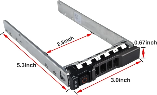 Alt view image 5 of 5 - 10-Pack Hard Drive Tray Caddy 2.5 SSD Caddy G176J 0G176J Hard Drive Bracket Compatible with Dell PowerEdge 14/13/12th Generation T440 T640 R730 R730XD R630 T630 T430 R830 R930 R720 R820 R920