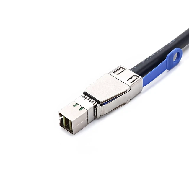 Alt view image 3 of 5 - 2PCS SFF-8644 to 4 Sata 7 Pin Cable External Mini SAS HD SFF-8644 to 4 Port SATA Cable, Hard Disk Data Server Raid Cable 1 Meter 3.2 FT