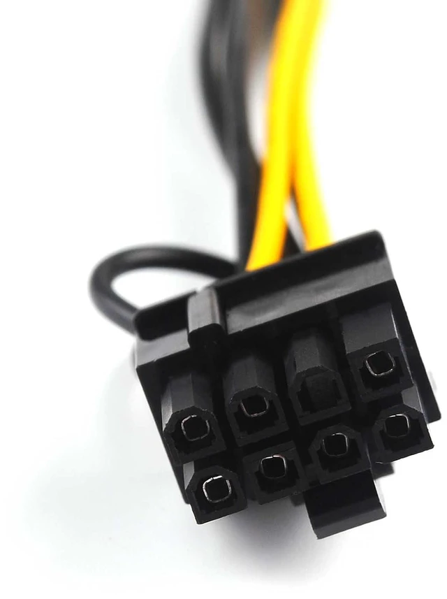 Alt view image 5 of 5 - 2-Pack 15 Pin SATA Male to 8 Pin (6+2 Pin) PCI-Express Female Video Card Power Adapter Cable, 20CM/8inch