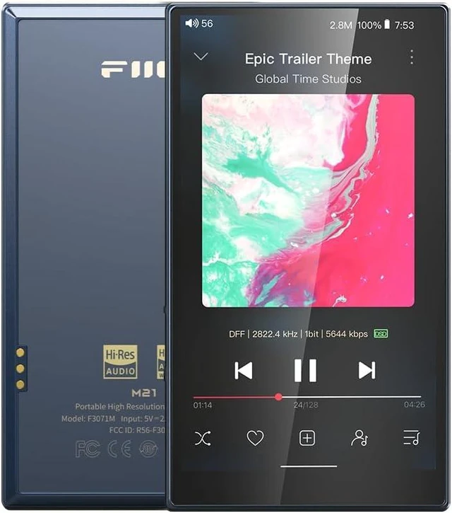 Main image of FiiO M21 Android 13 Portable Music Player MP3 Walkman Snapdragon 680 4* CS43198 DAC Chips Hi-Res Audio DSD Bluetooth LDAC (Blue-Black)