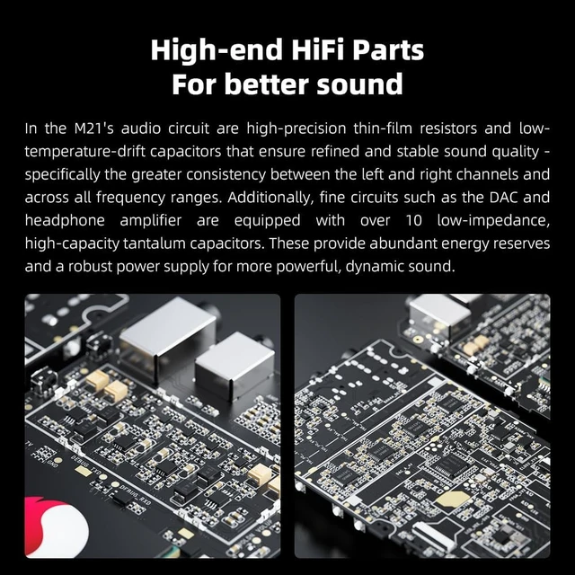 Alt view image 5 of 7 - FiiO M21 Android 13 Portable Music Player MP3 Walkman Snapdragon 680 4* CS43198 DAC Chips Hi-Res Audio DSD Bluetooth LDAC (Blue-Black) Black