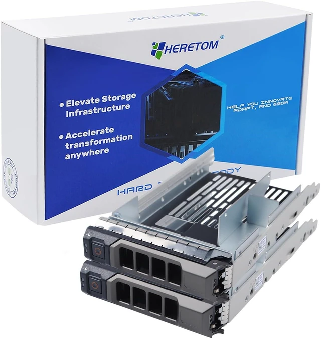 Main image of 2-Pack 2.5 to 3.5 Hard Drive Adapter SSD 3.5 Hard Drive Caddy 0KG1CH with 2.5 Adapter Compatible for Dell PowerEdge R430 R530 R630 R730 T430 T630 T440 R520 R620 R720
