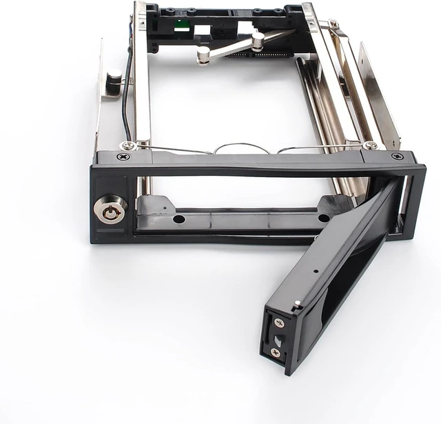 Alt view image 4 of 7 - 5.25 Trayless Hot Swap Mobile Rack for 3.5 Hard Drive Adatper, Lockable Drive Bay and LED Light, with SATA Power Cable