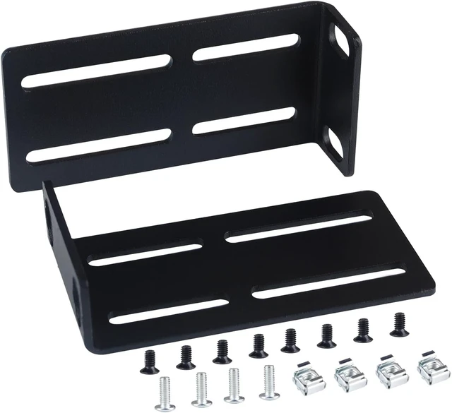 Alt view image 3 of 4 - Rack Mount Kit for 19" Switches, Universal Rack Ears Compatible with HP/ProCurve/Aruba/OfficeConnect/HPE Switches