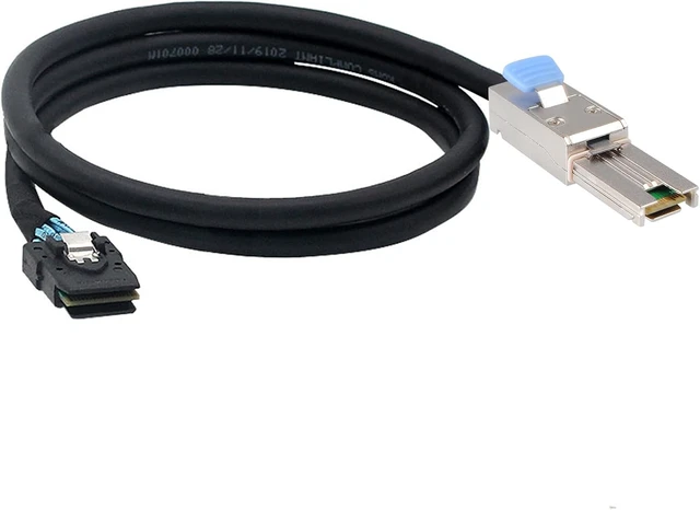 Alt view image 5 of 5 - 2pcs External Mini SAS 28AWG Male 26Pin SFF-8088 to Internal Mini SAS Male 36Pin SFF-8087 Data Cable 1M 3.3feet