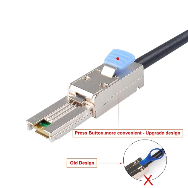 Alt view image 3 of 5 - External Mini SAS 28AWG Male 26Pin SFF-8088 to Internal Mini SAS Male 36Pin SFF-8087 Data Cable 1M 3.3feet