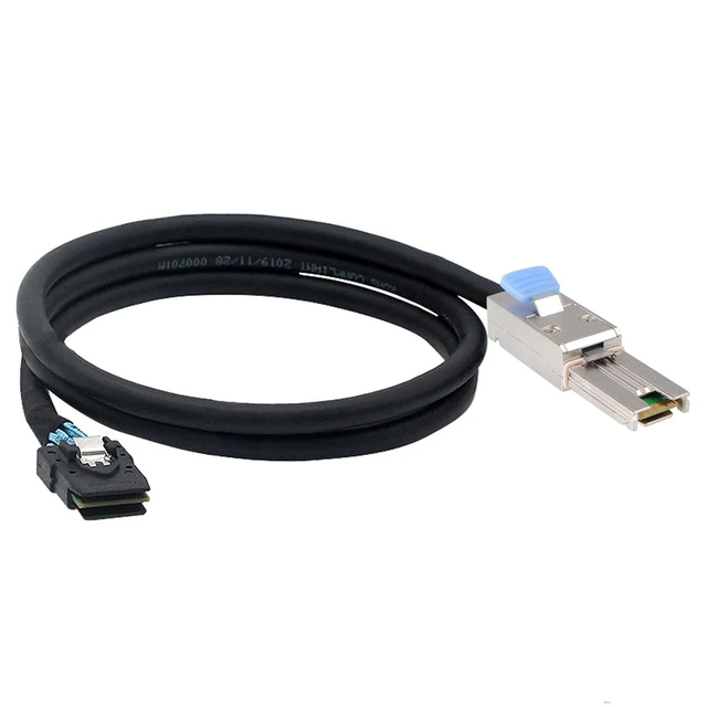 Alt view image 5 of 5 - External Mini SAS 28AWG Male 26Pin SFF-8088 to Internal Mini SAS Male 36Pin SFF-8087 Data Cable 1M 3.3feet