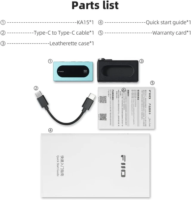 Alt view image 6 of 7 - FIIO KA15 Portable DAC and Headphone Amplifier (Black)