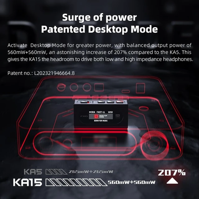 Alt view image 5 of 7 - FIIO KA15 Portable DAC and Headphone Amplifier (Black)