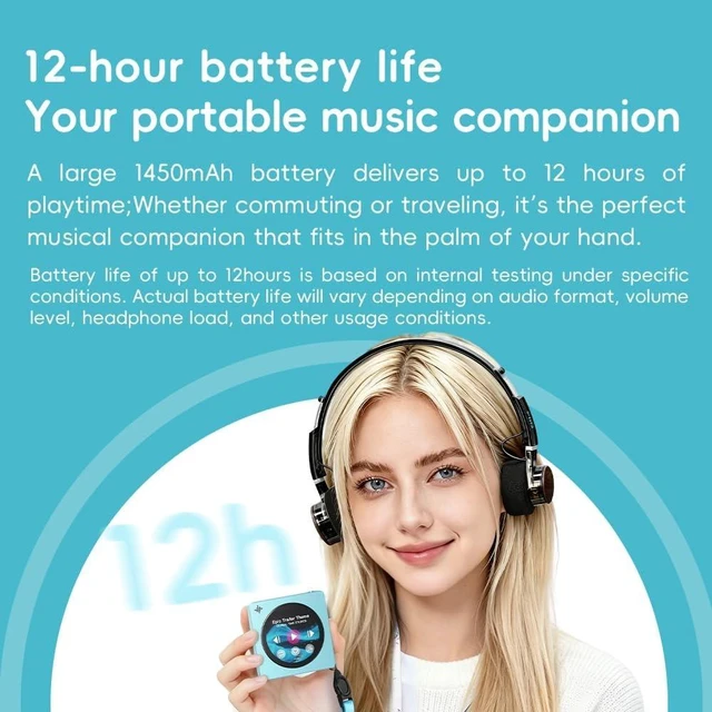 Alt view image 4 of 7 - FIIO DISC Portable HiFi Music Player, Dual DAC Digital Audio Player with 3.5mm & 4.4mm Outputs, Bluetooth 5.4 LDAC,Touchscreen (Black) blue