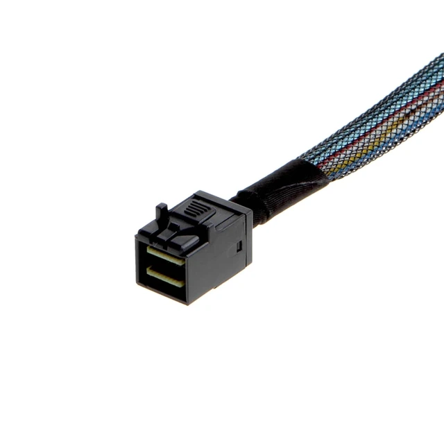 Alt view image 3 of 5 - SFF-8643 Internal Mini SAS HD to (4) 29pin SFF-8482 connectors with SAS 15pin Power Port 12GB/S Cable 1M 3.3 feet