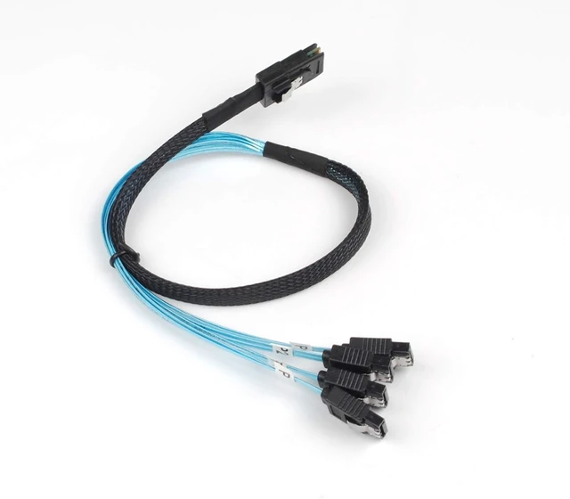 Alt view image 4 of 4 - Mini SAS 36Pin (SFF-8087) Male to 4 SATA 7Pin Female Cable Mini SAS Host/Controller to 4 SATA Target/Backplane, 0.5M