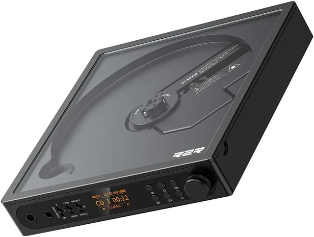 Main image of FiiO DM15 Portable Stereo CD Player with True 24Bit R2R DAC, 1150mW+1150mW High-Power Output, aptX Adaptive Bluetooth Transmitter, 24 Sound Presets, USB/CD HiFi Audio, HD Display (Black)