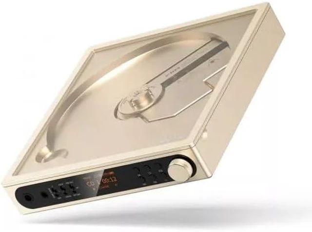 Main image of FiiO DM15 Portable Stereo CD Player with True 24Bit R2R DAC, 1150mW+1150mW High-Power Output, aptX Adaptive Bluetooth Transmitter, 24 Sound Presets, USB/CD HiFi Audio, HD Display (Black) Titanium Gold