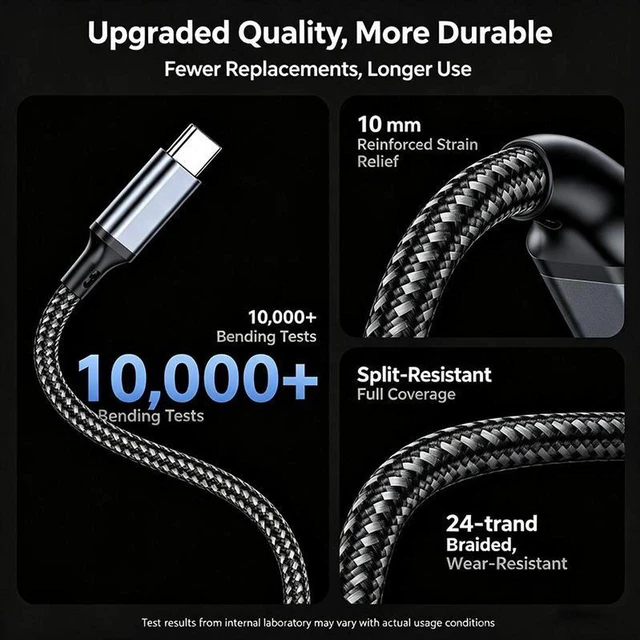 Alt view image 7 of 7 - Coiled USB C Cable for Car, Retractable Nylon Braided Type C Coiled Cable Fast Charging, USB C Car Charger Cord for iPhone 17 16 15, Samsung Galaxy S25 S24 S23 Ultra, Pixel 10 9, Gray, 3.3Ft