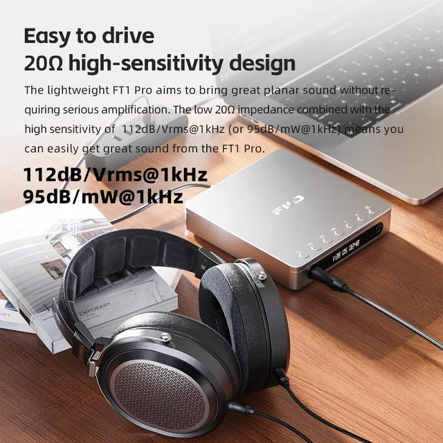 Alt view image 6 of 7 - FiiO FT1 Pro Open-Back Planar Magnetic Wired Hi-Fi Headphones for Home, Studio, Recording, High Sensitivity (Black)
